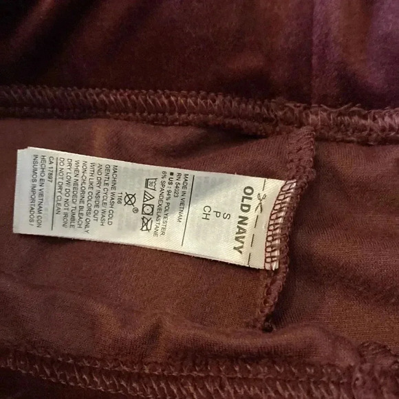 Old Navy Velour Wine Leggings Size Small 0936 - Picture 3 of 4